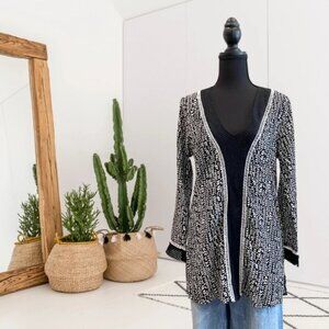 La Blanca Chic Black and White Patterned Boho Swim Coverup M